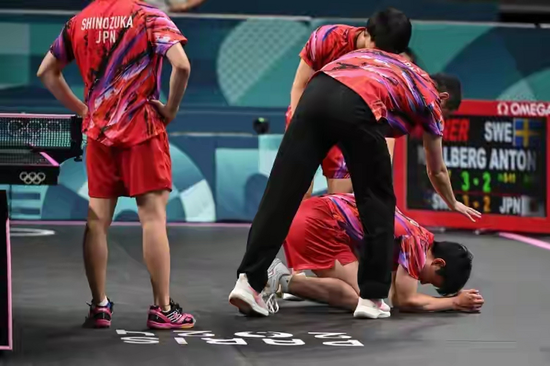 包含日本乒乓球队翻盘法国乒乓球队，波尔爆发神勇的词条